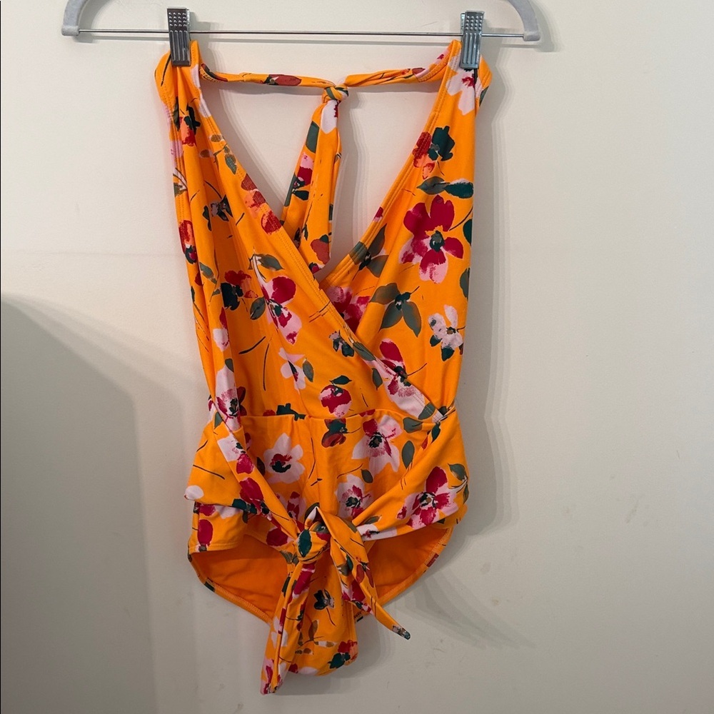 Rachel Rachel Roy Bright Orange Floral Swimauit